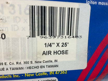 Carquest 31640 1/4''  X  25' Air Hose 350 PSI Working Pressure, 1/4'' NPT Fittings