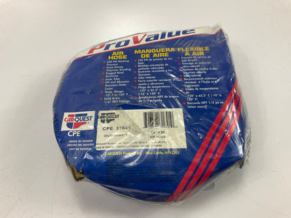 Carquest 31641 1/4'' X 50' Air Hose 350 PSI WP, 1/4'' NPT Brass Fittings