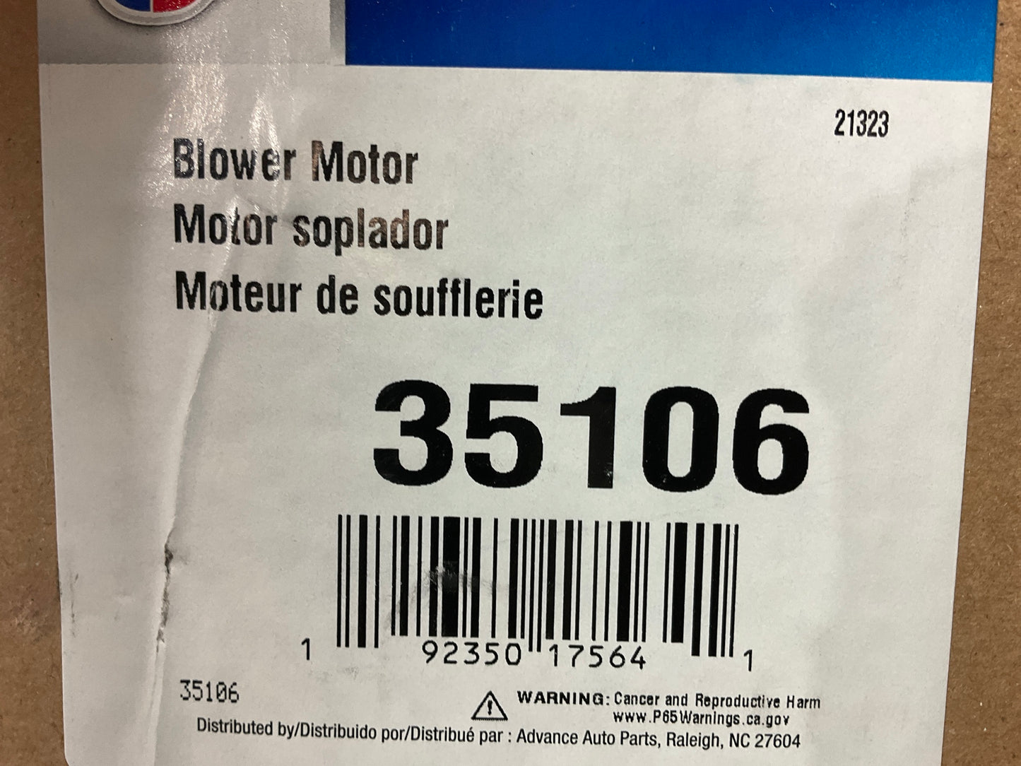 Carquest 35106 HVAC Blower Motor With Wheel