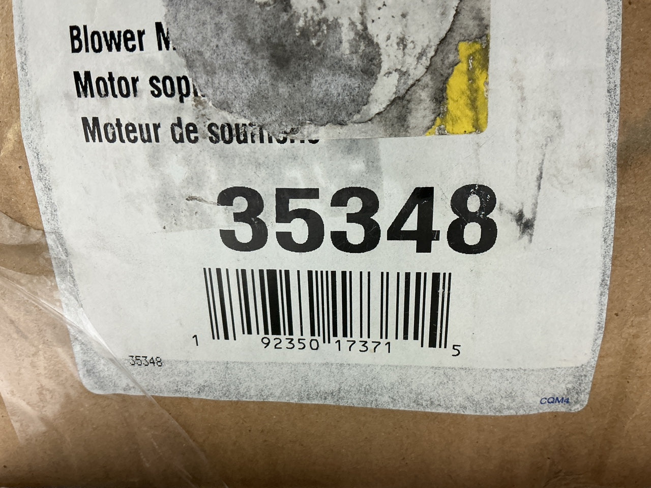Carquest 35348 HVAC Blower Motor Without Wheel - Rear