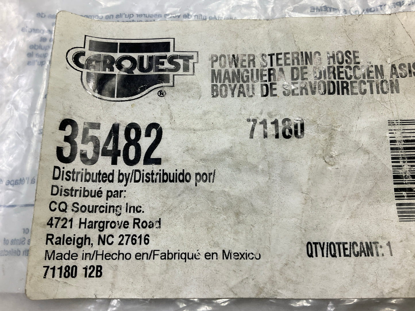 Carquest 35482 Power Steering Pressure Line Hose Assembly