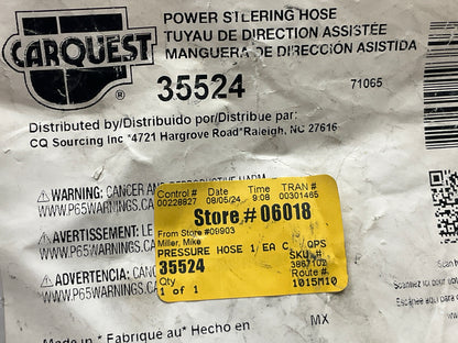 Carquest 35524 Power Steering Pressure Line Hose