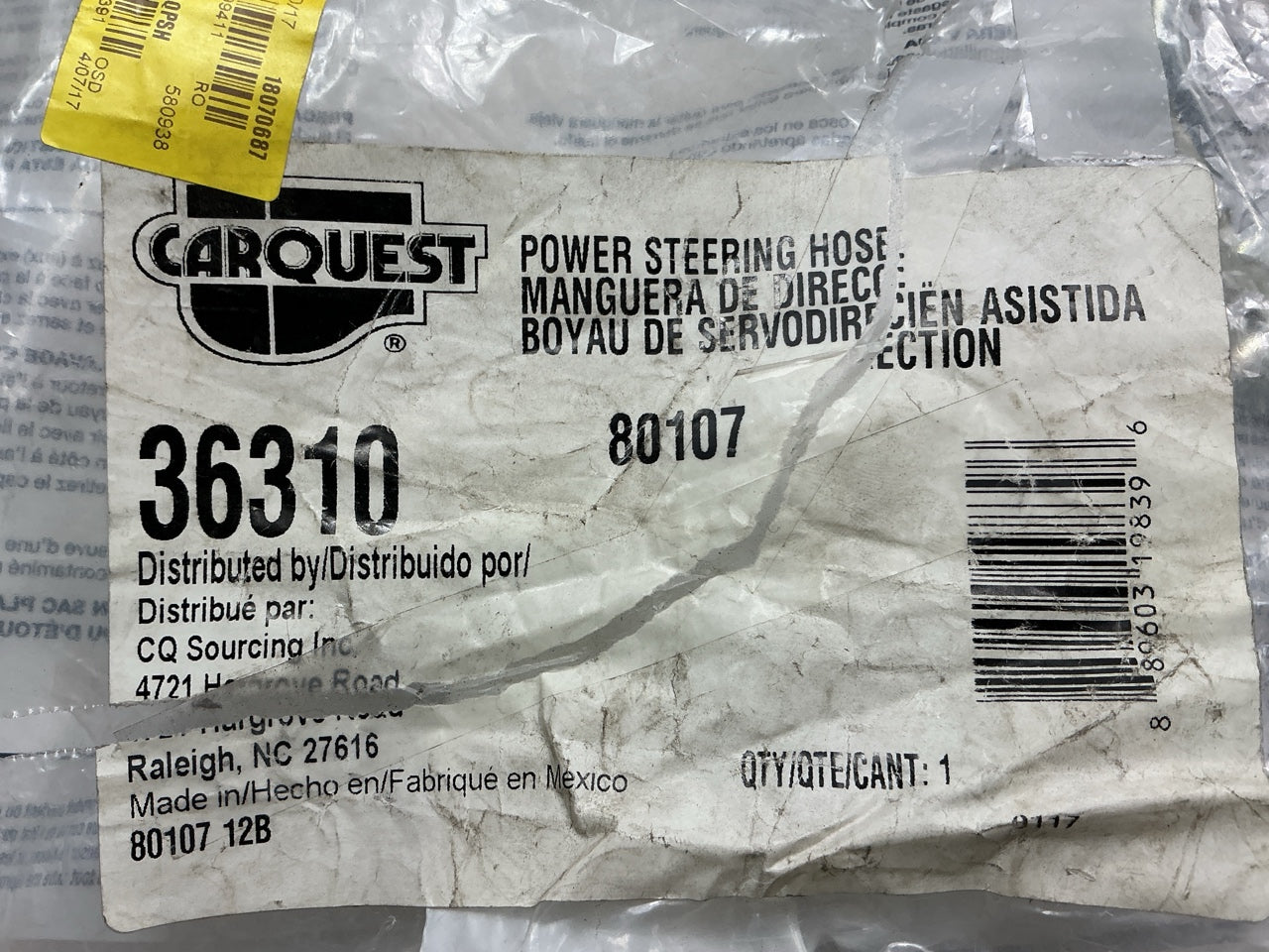Carquest 36310 Power Steering Pressure Hose
