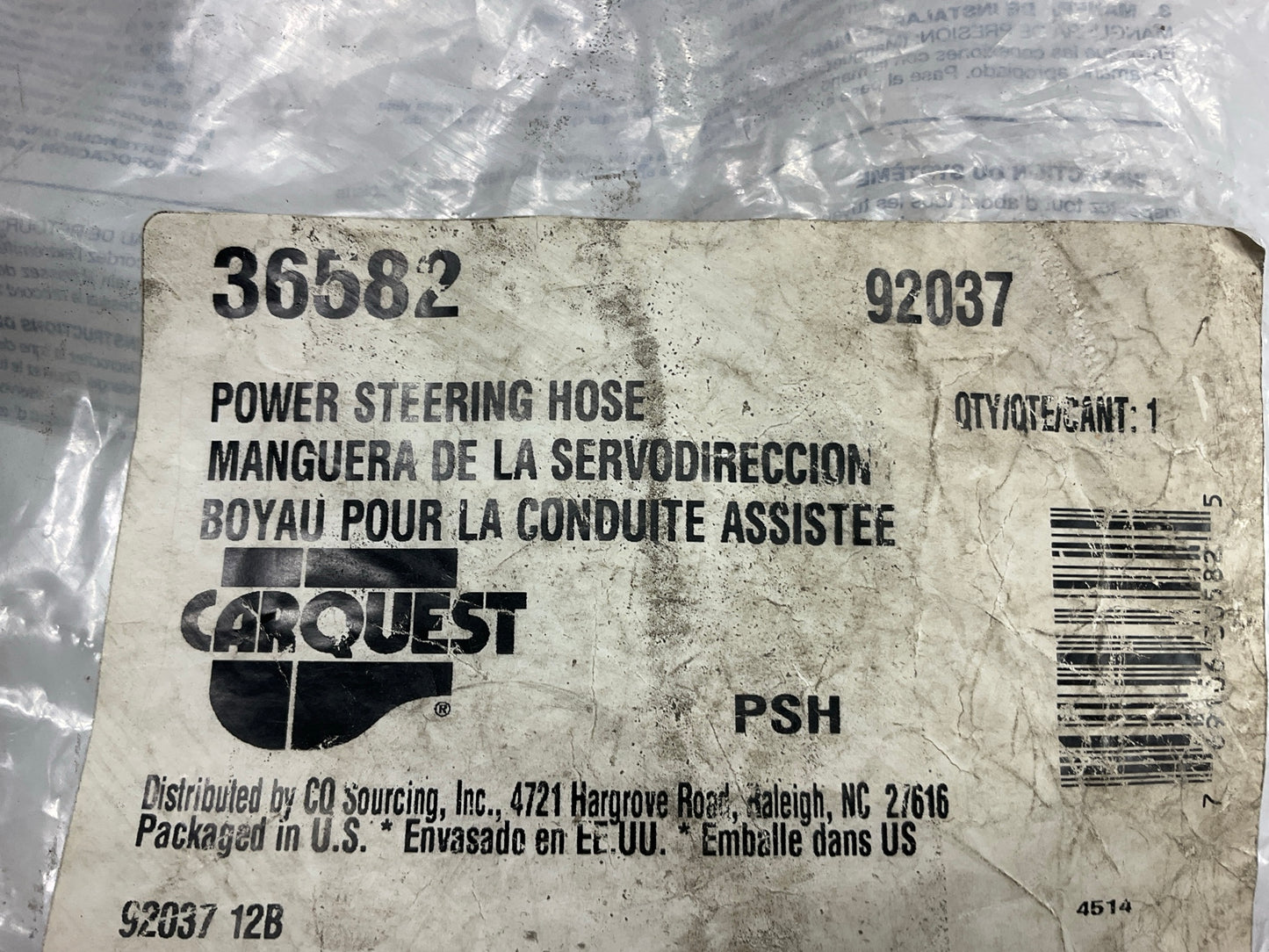 Carquest 36582 Power Steering Pressure Hose