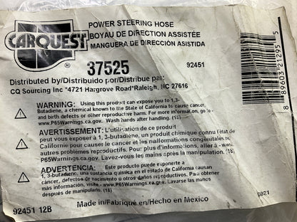 MISSING YELLOW CAP & WASHER - Carquest 37525 Power Steering Return Line Hose