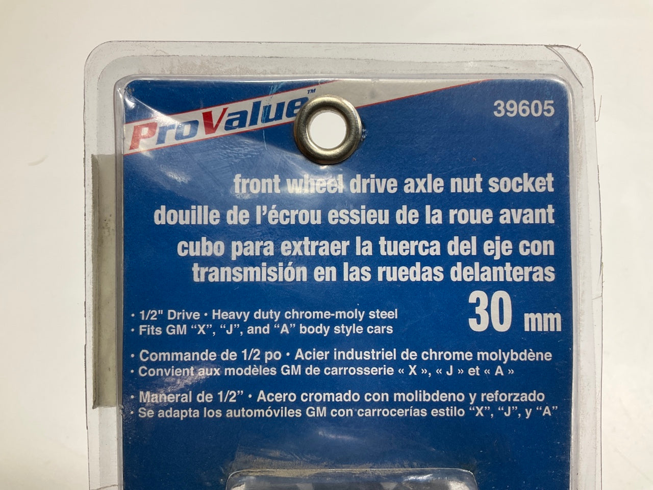 Carquest 39605 1/2'' Drive 30mm Front Wheel Drive Axle Nut Socket