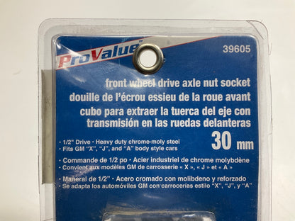 Carquest 39605 1/2'' Drive 30mm Front Wheel Drive Axle Nut Socket