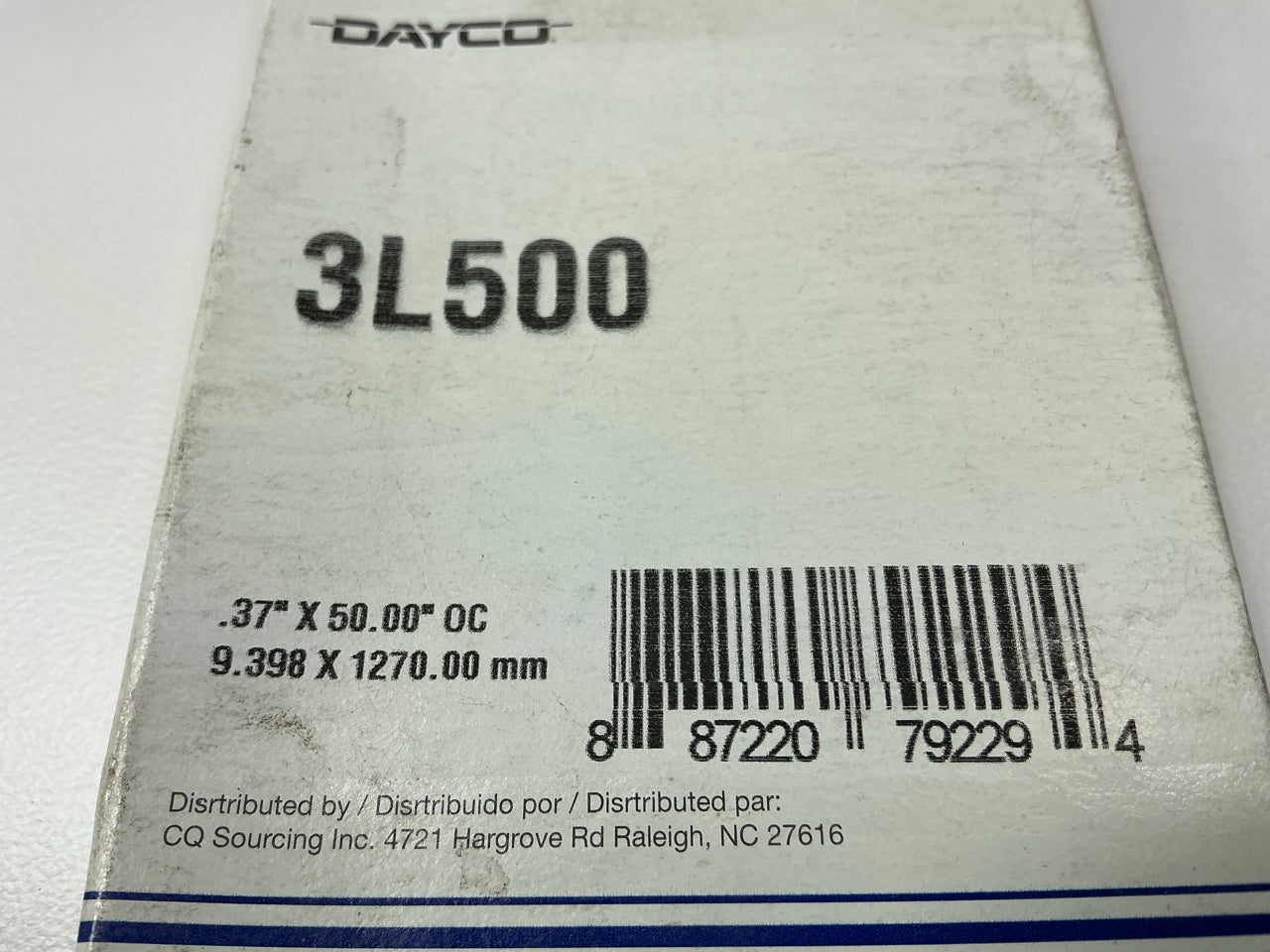 Carquest 3L500 Lawn & Garden Power Equipment Accessory Drive Belt - 3/8'' X 50''