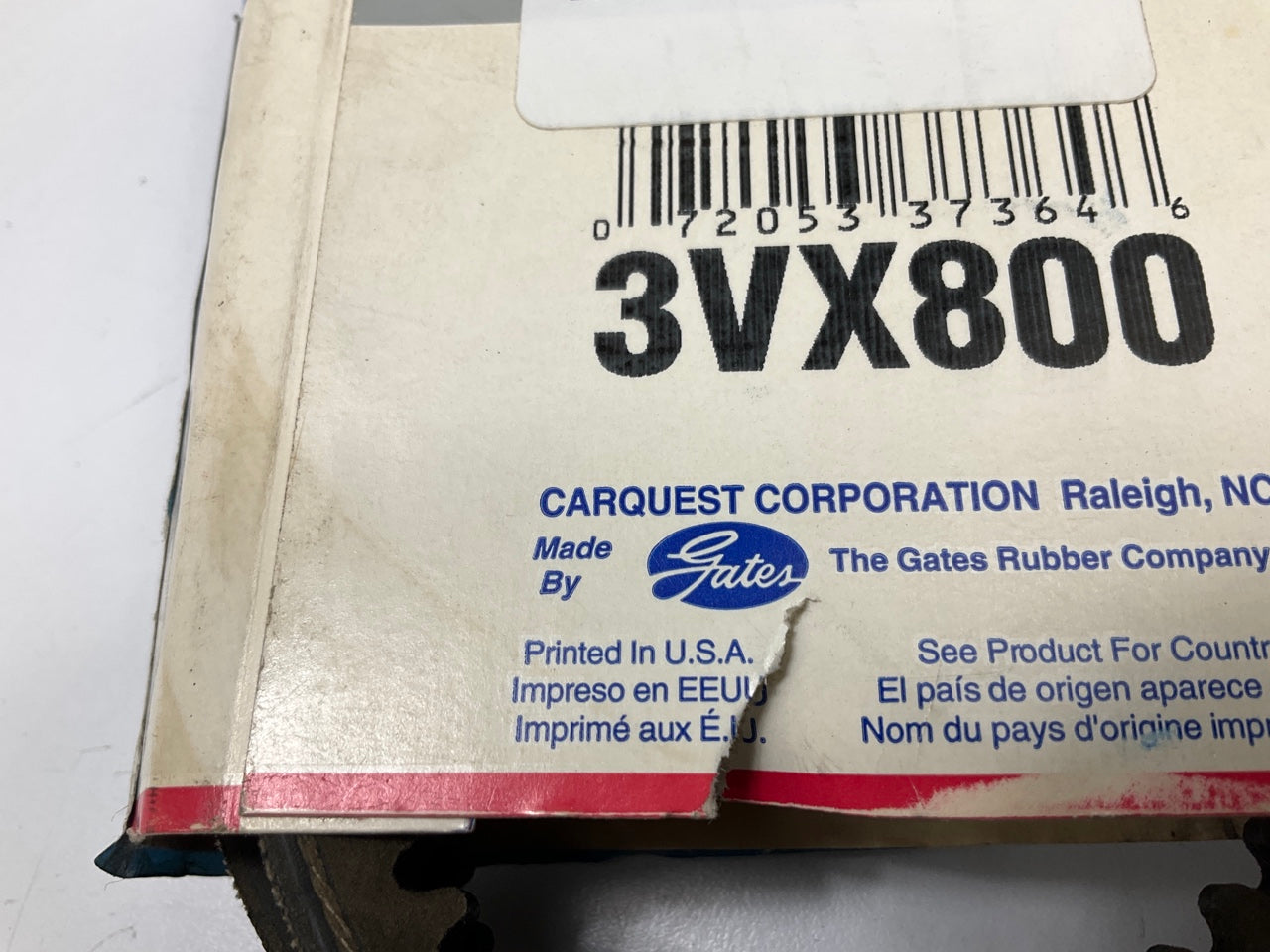 Carquest (By Gates) 3VX800 Industrial Cogged Accessory Drive Belt - 3/8'' X 80''