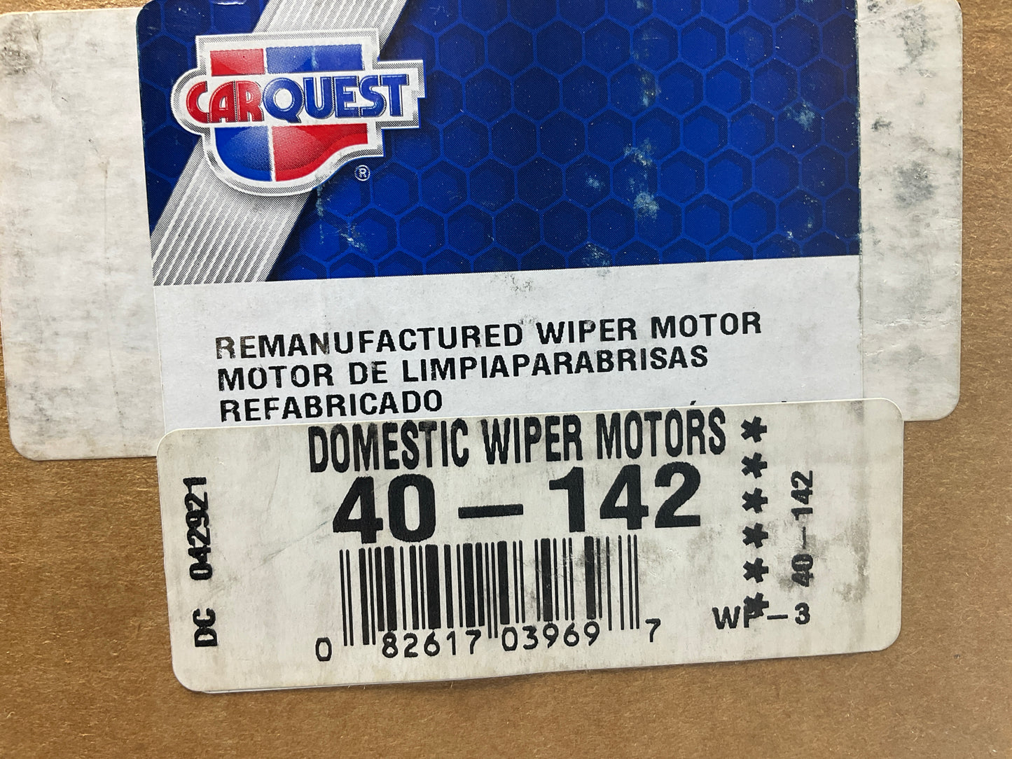 REMAN. Carquest 40-142 Front Windshield Wiper Motor