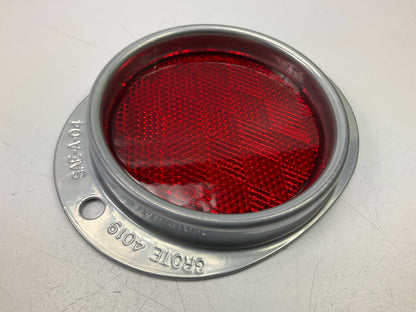 Grote 40192 Red/Silver Steel Two-Hole Mounting Red Trailer Reflector, 3'' Lens