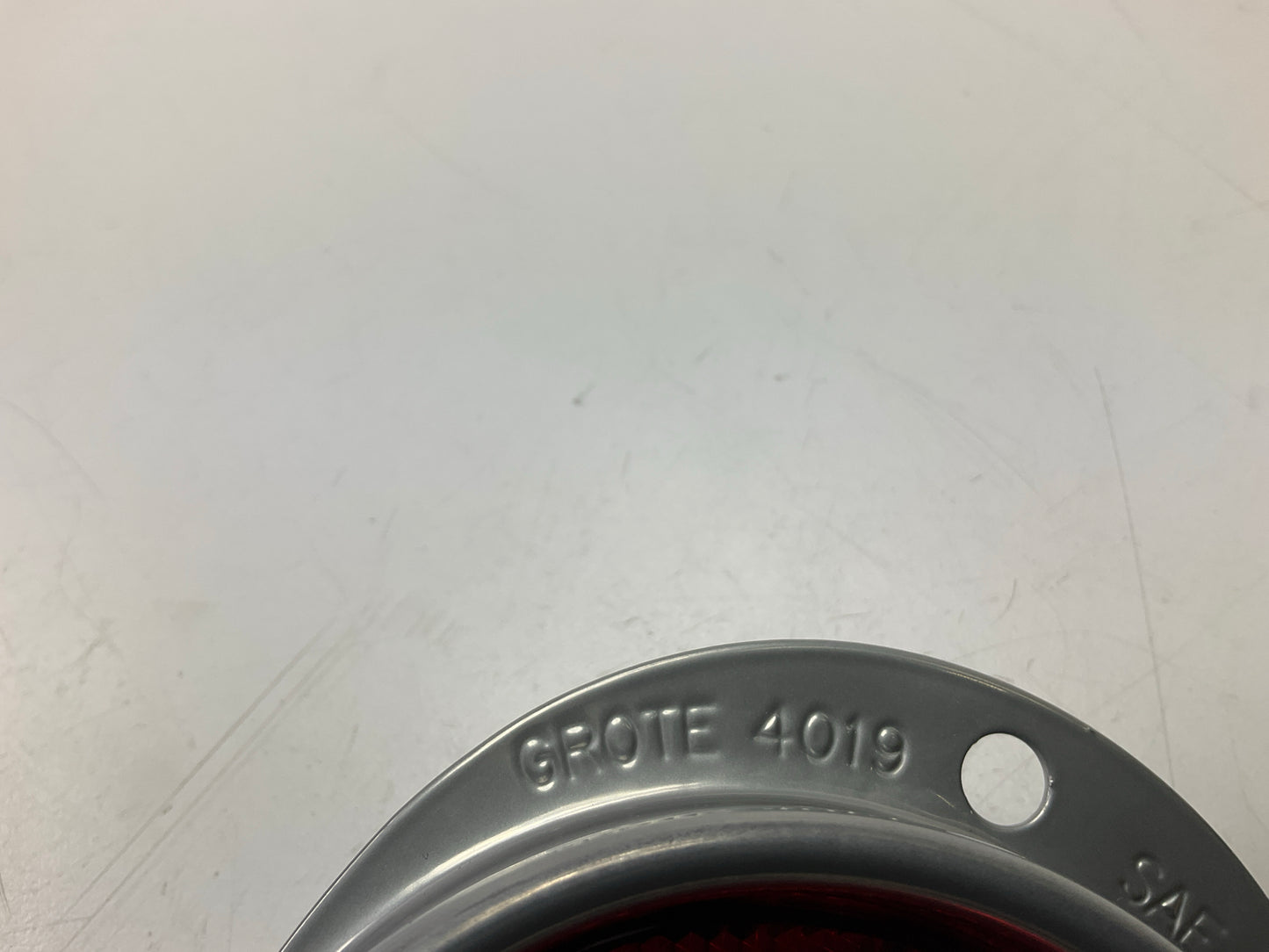 Grote 40192 Red/Silver Steel Two-Hole Mounting Red Trailer Reflector, 3'' Lens