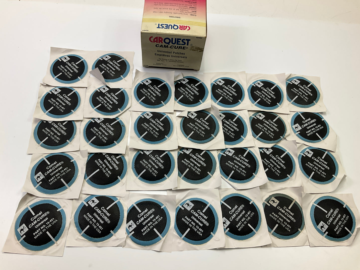 (30) Camel 13-451 Cam-Cure2-1/2'' Tire Repair Patches For Radial & Bias-ply Tire