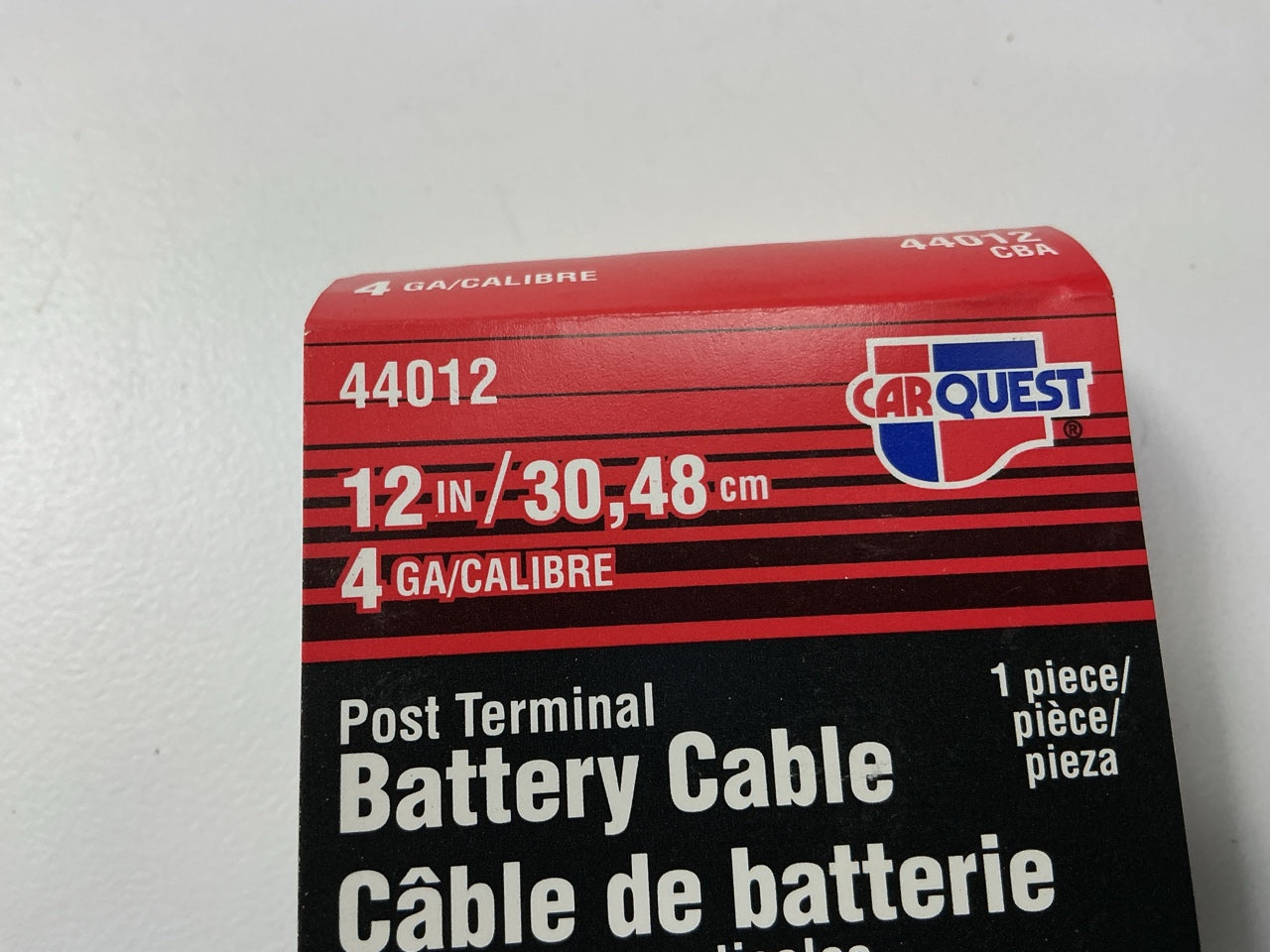 Carquest 44012 Red Top Post Battery Cable, 4 Gauge, 12'' Long