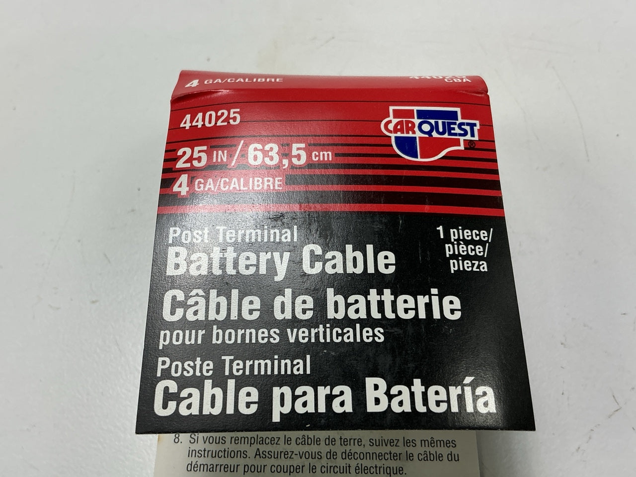 Carquest 44025 Top Post Positive Battery Cable - 25'' Long, 4 Gauge