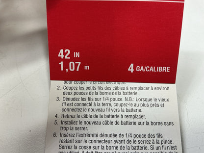 Carquest 44043 Red Top Post Battery Cable, 4 Gauge, 42'' Long