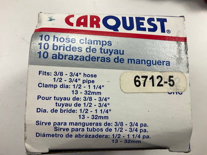 (10) Carquest 6712-5 Hose Clamps - Clamp Diameter : 1/2'' - 1-1/4''