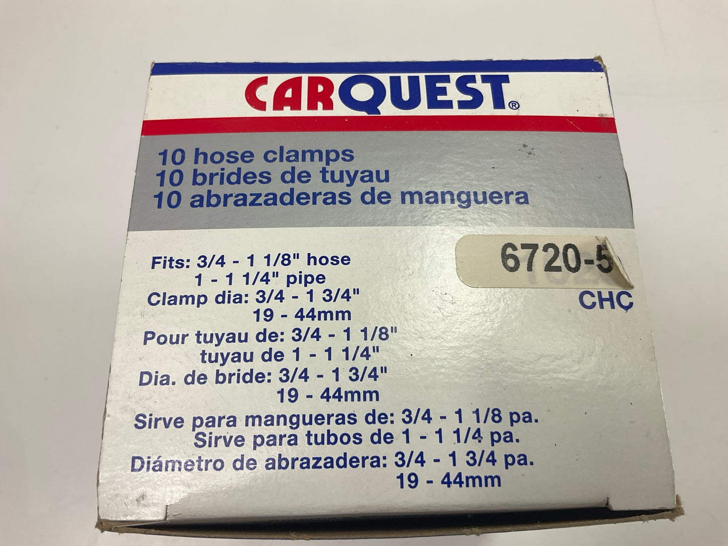 (10) Carquest (Ideal) 6720-5 Hose Clamps - Clamp Diameter Range: 3/4'' - 1-3/4''