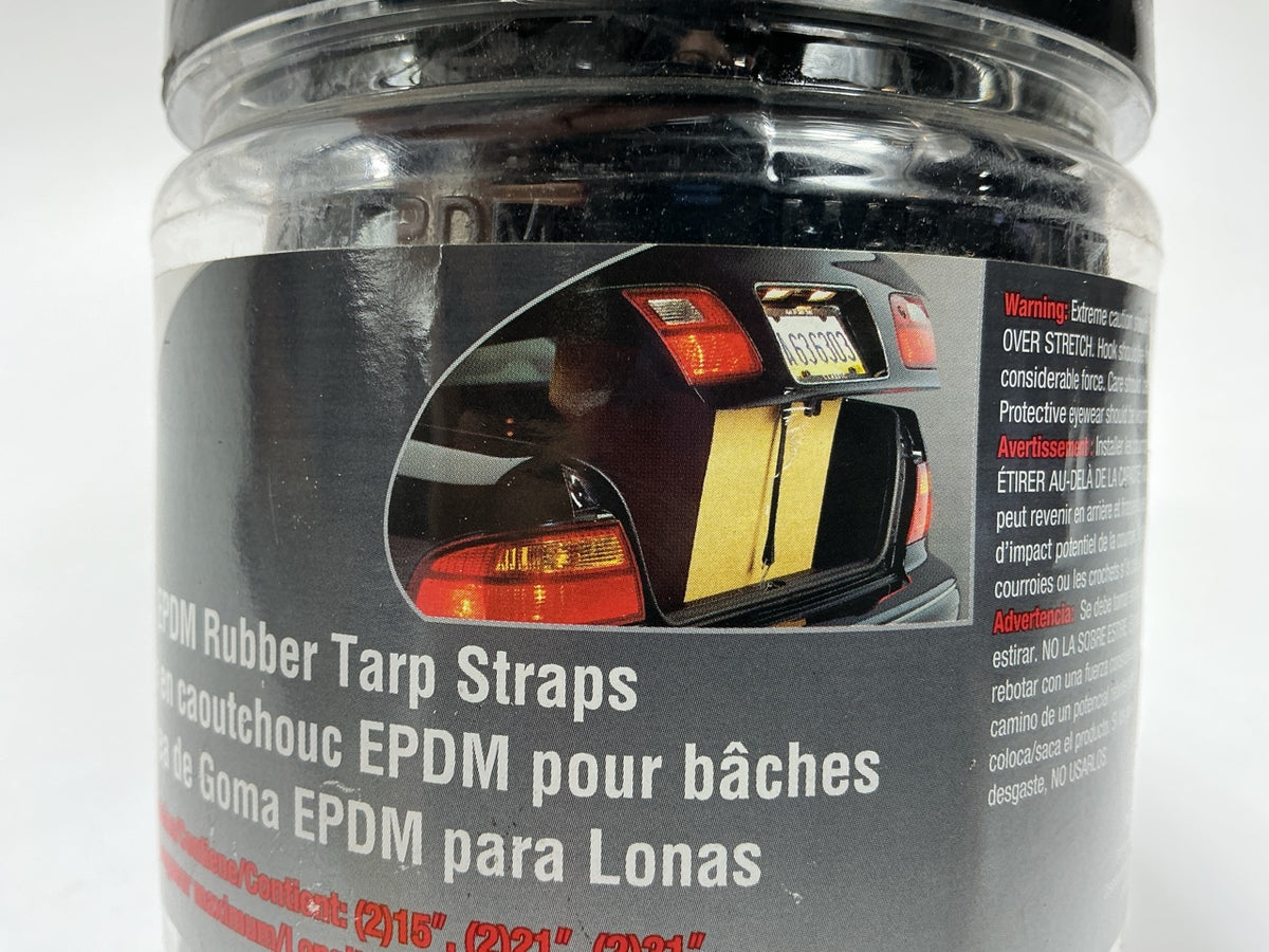Carquest 71021 EPDM Rubber Tarp Straps, (2) 15'', (2) 21'', (2) 31''
