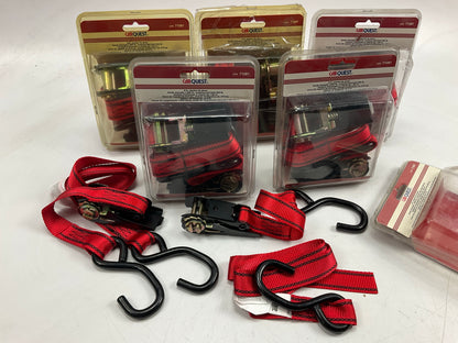 (6) Carquest 71081 6' Ratchet Tie Down Straps - Working Load: 600 Lbs.