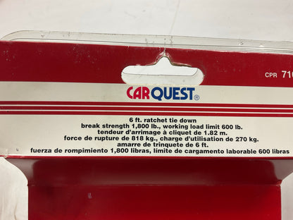 (6) Carquest 71081 6' Ratchet Tie Down Straps - Working Load: 600 Lbs.