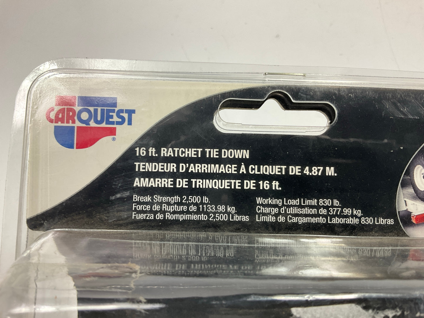 (2) Carquest 73017 16 Feet Ratchet Tie Down Strap, Break Strength 2,500 Lb
