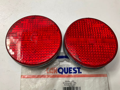 PAIR - Carquest (Made By Grote) 77352 4 Inch Red Supernova LED Strobe Lamps