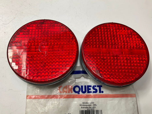 PAIR - Carquest (Made By Grote) 77352 4 Inch Red Supernova LED Strobe Lamps
