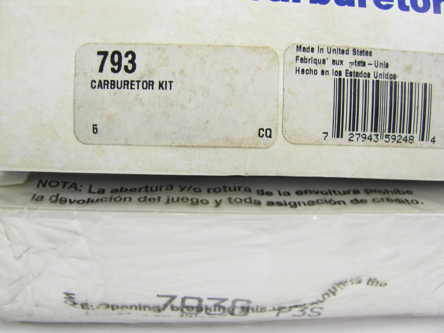 Carquest 793 Carburetor Rebuild Repair Kit - 1972-1974 VW Bus 1.6L Solex 1-BBL