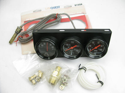 Carquest 81558 Trio Mechanical Gauge Set Water Temp, Oil Pressure, Battery Amps