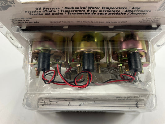 Carquest 81560 Triple Gauge Set Oil Pressure, Amp, Mechanical Water Temp 1-1/2''