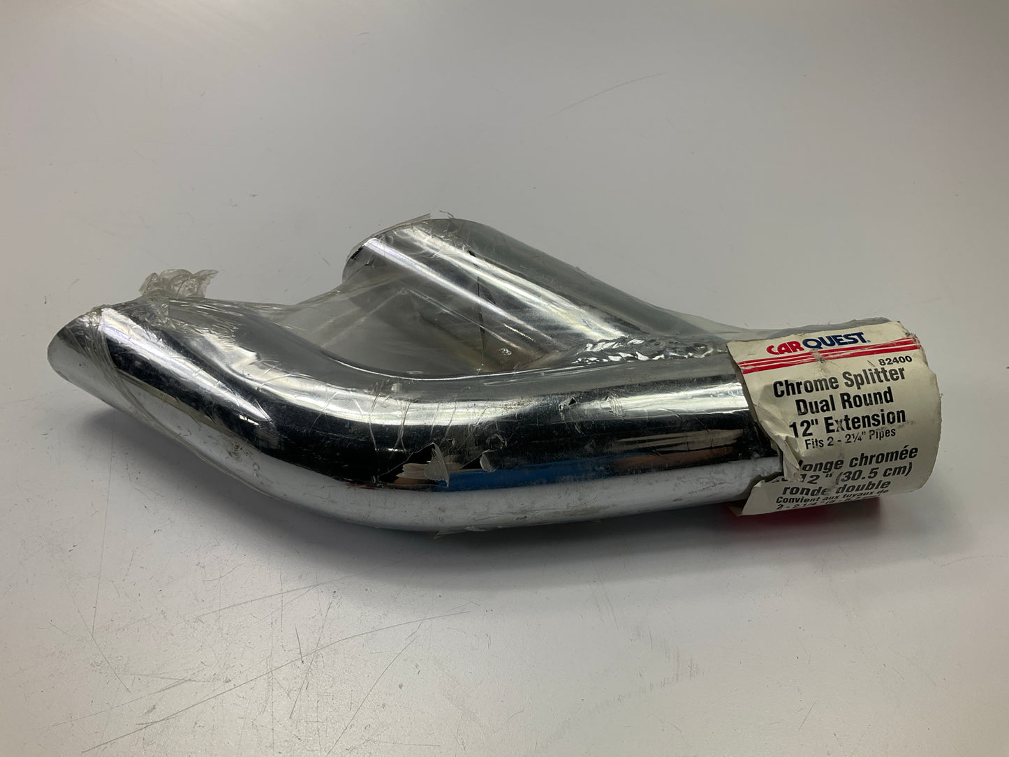 Carquest 82400 Chrome Splitter Dual Round 12'' Pipe Extension For 2''-2-1/4'' Pipe