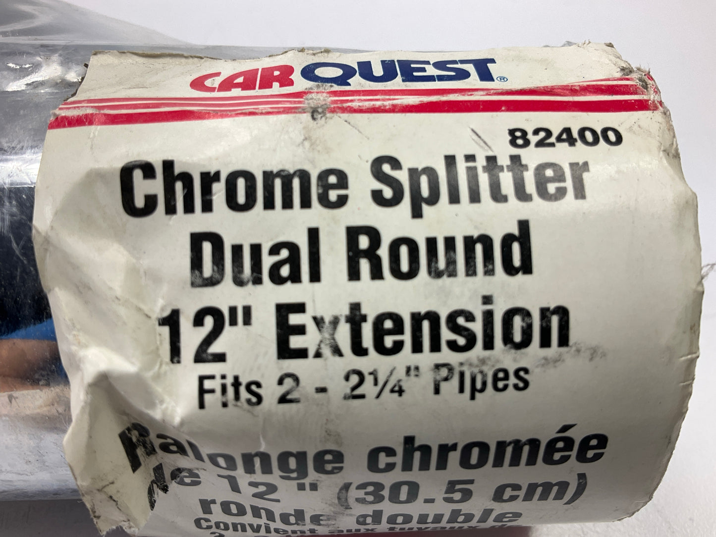 Carquest 82400 Chrome Splitter Dual Round 12'' Pipe Extension For 2''-2-1/4'' Pipe