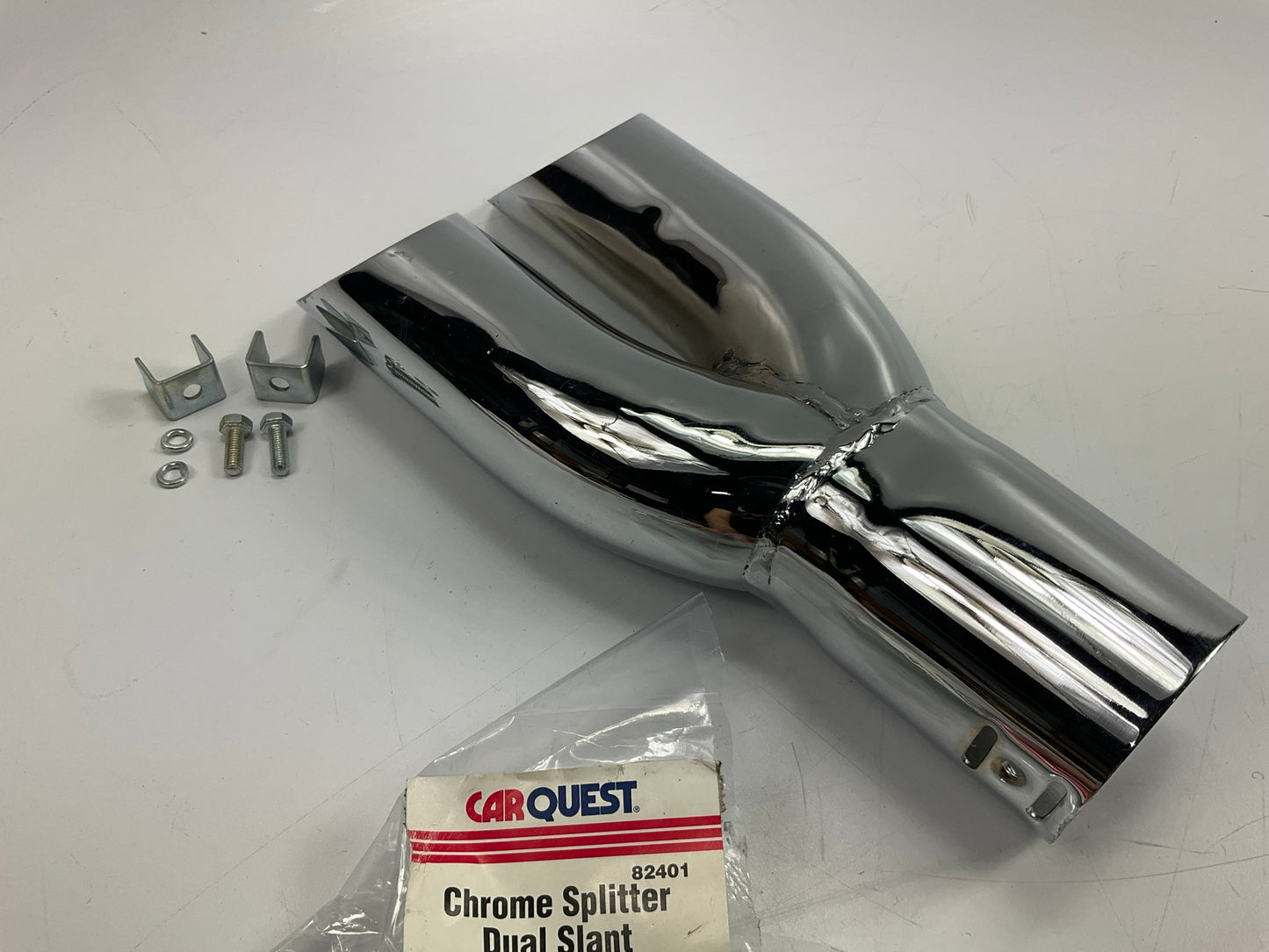 Carquest 82401 Chrome Dual 12'' Exhaust Pipe Splitter Tip For 2-2-1/4'' Pipe