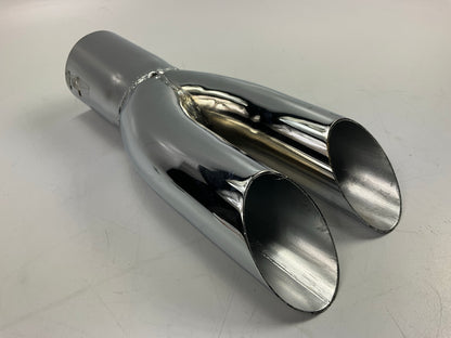 Carquest 82401 Chrome Dual 12'' Exhaust Pipe Splitter Tip For 2-2-1/4'' Pipe
