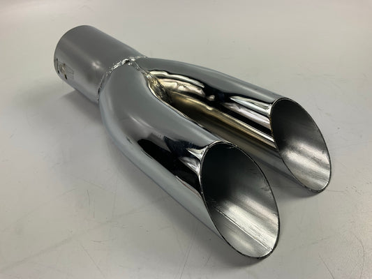 Carquest 82401 Chrome Dual 12'' Exhaust Pipe Splitter Tip For 2-2-1/4'' Pipe