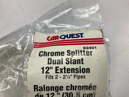 Carquest 82401 Chrome Dual 12'' Exhaust Pipe Splitter Tip For 2-2-1/4'' Pipe
