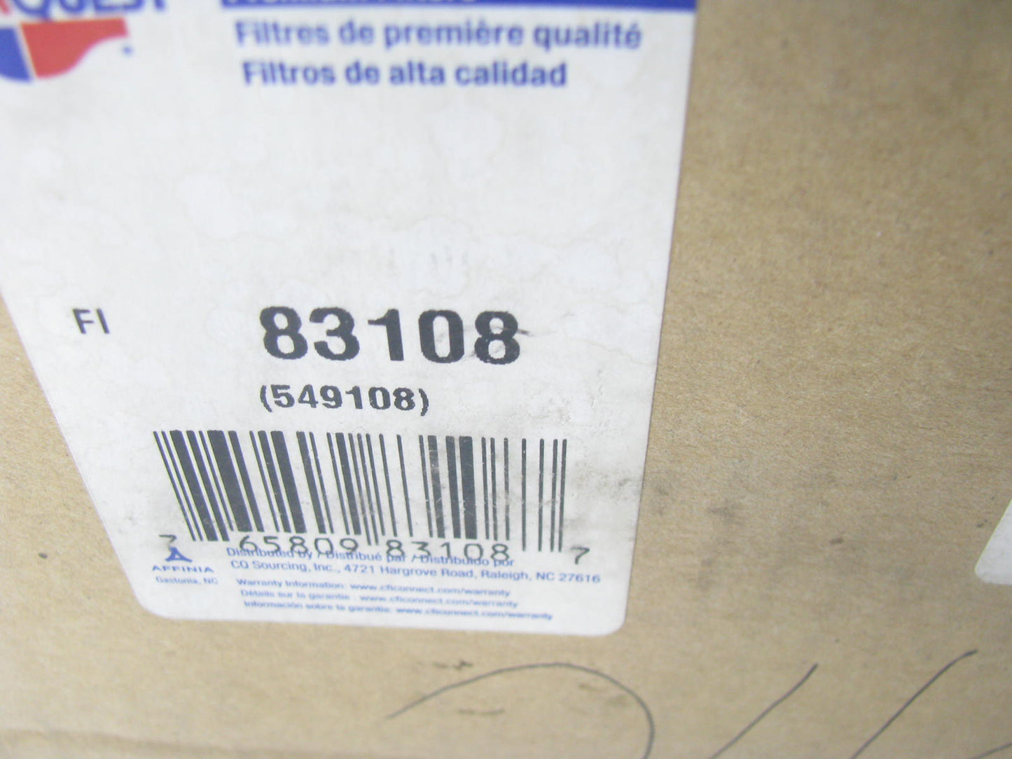 Carquest 83108 Air Filter Replaces 49108 LAF3236 AF2406 P608766 293-4053