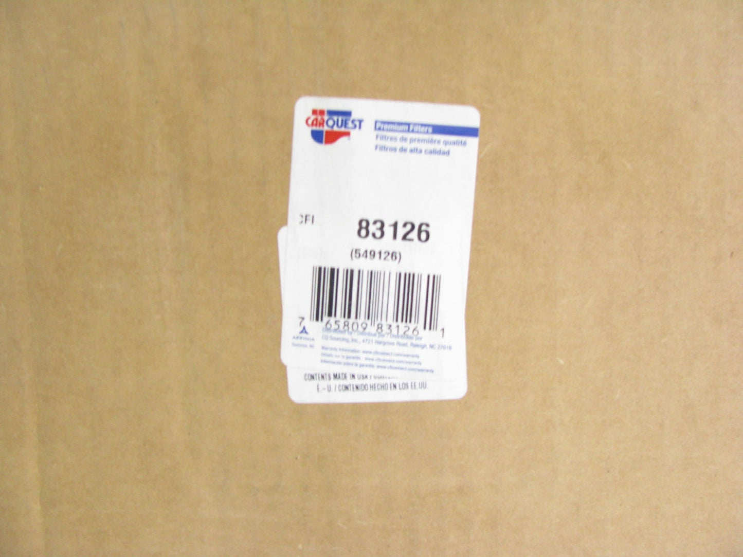 Carquest 83126 Air Filter Replaces: 49126 A75955 9126 LAF9201 RS4642 AF2414