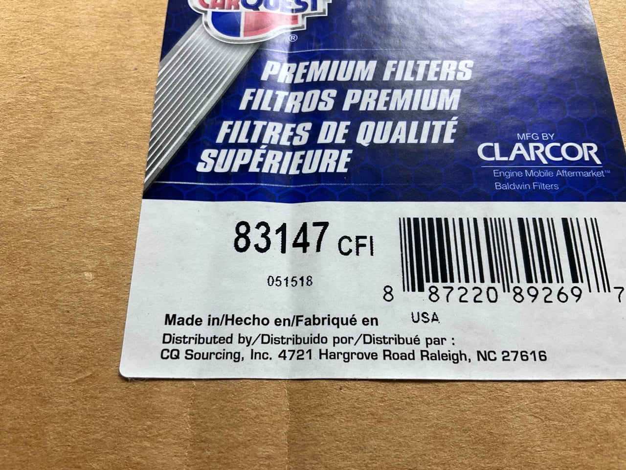 Carquest 83147 Air Filter - Replaces RS4563, P141317, AF25693, LAF6684, 49147
