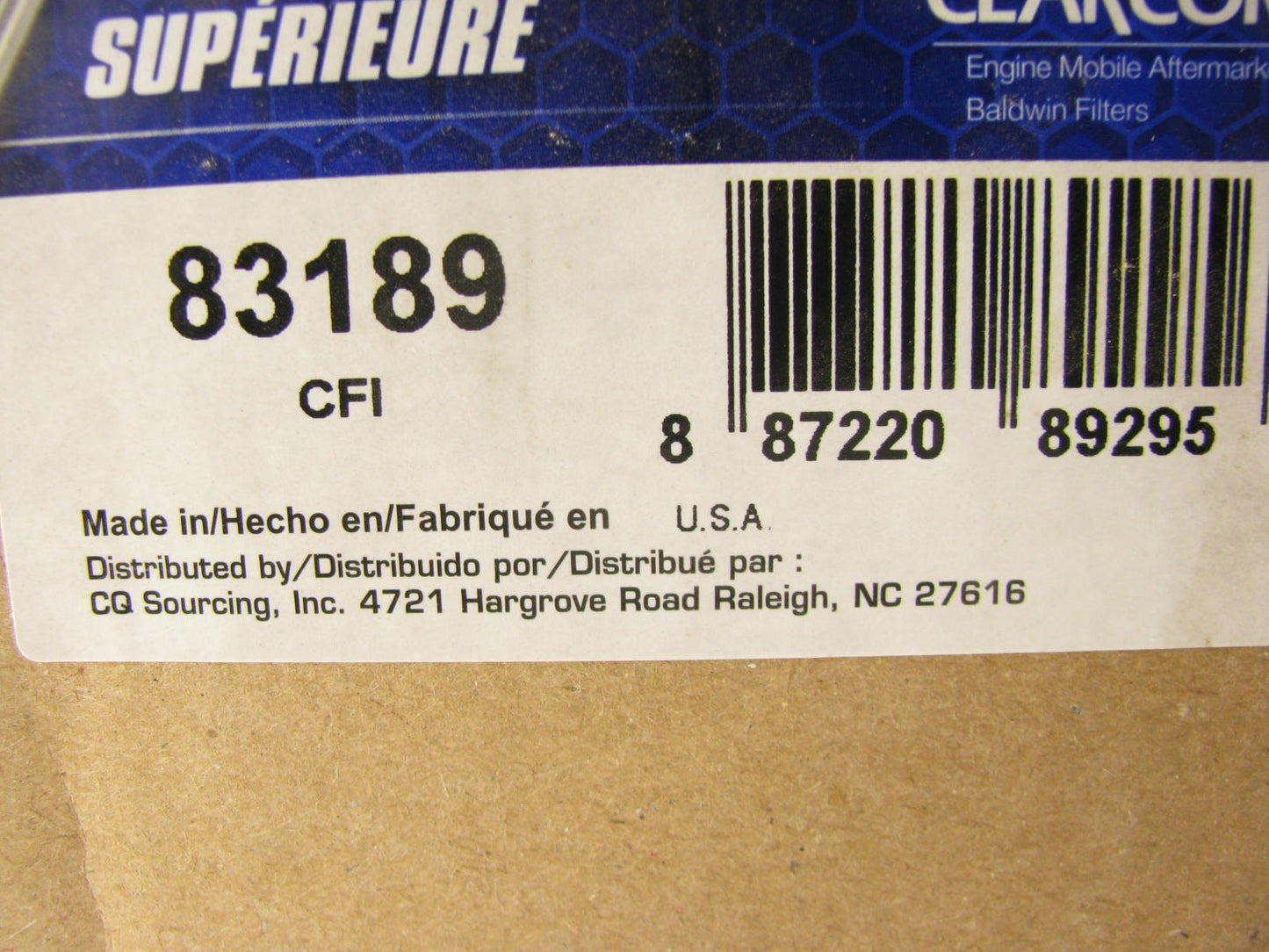 Carquest 83189 Air Filter Replaces 49189 P611189 LAF5430