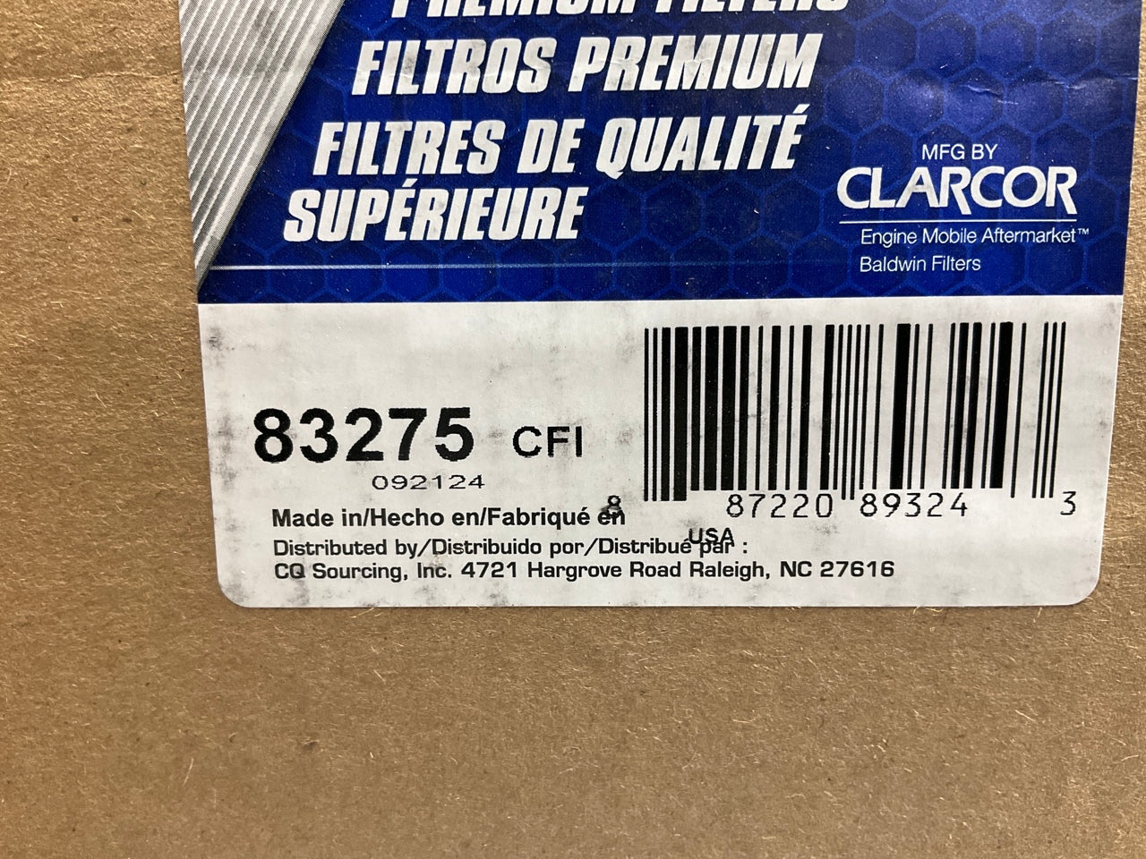 Carquest 83275 Air Filter JCB Equipment - Primary Replaces: 49275, 2988916