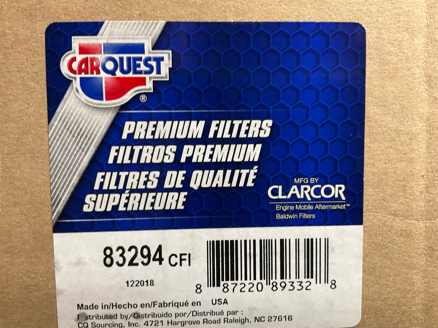 Carquest 83294 Air Filter Replacement For JOHN DEERE AH212294,  WIX 49294