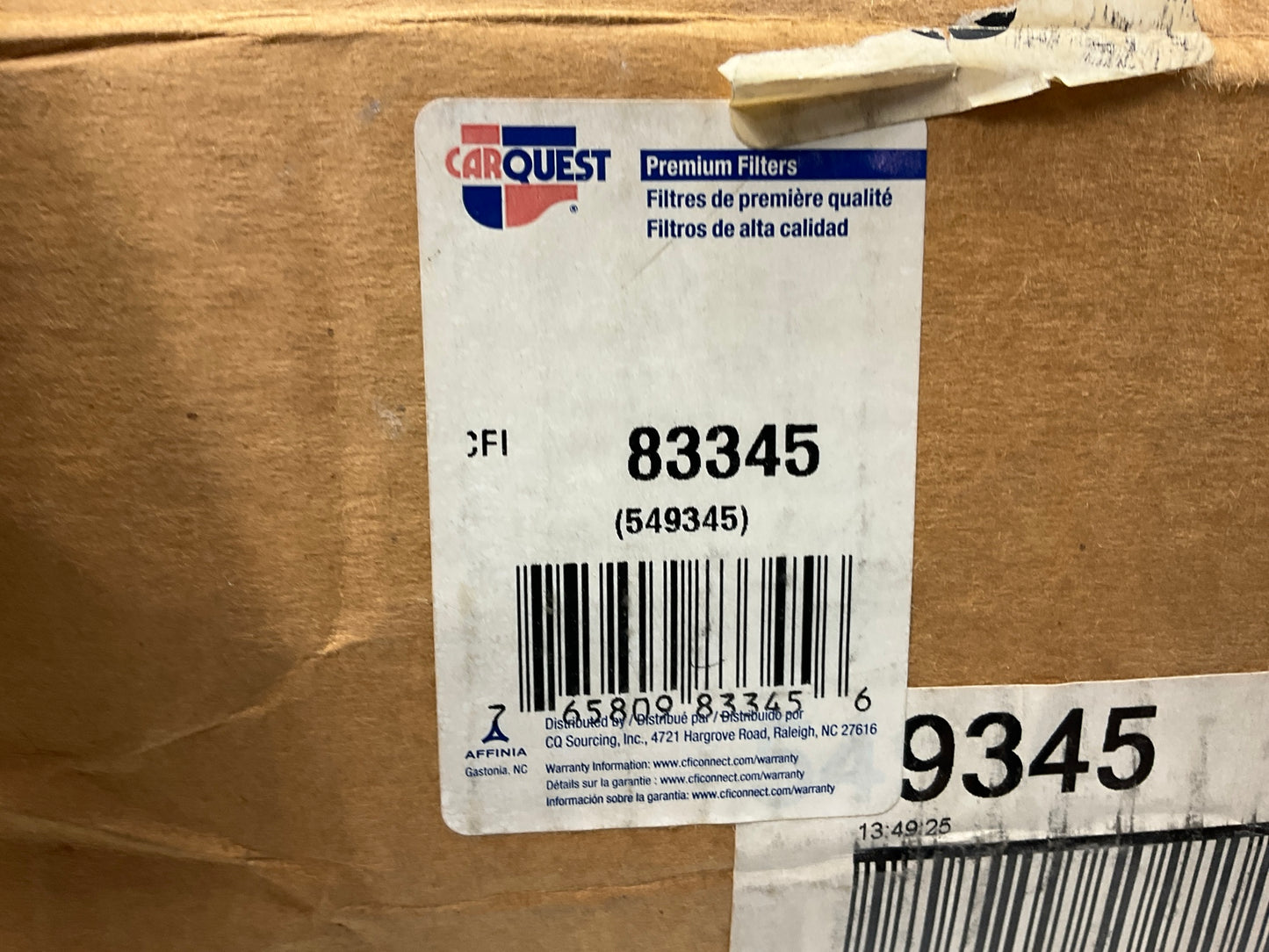 Carquest 83345 Air Filter Replaces 49345 89102A 42445 PA30028 9345 549345