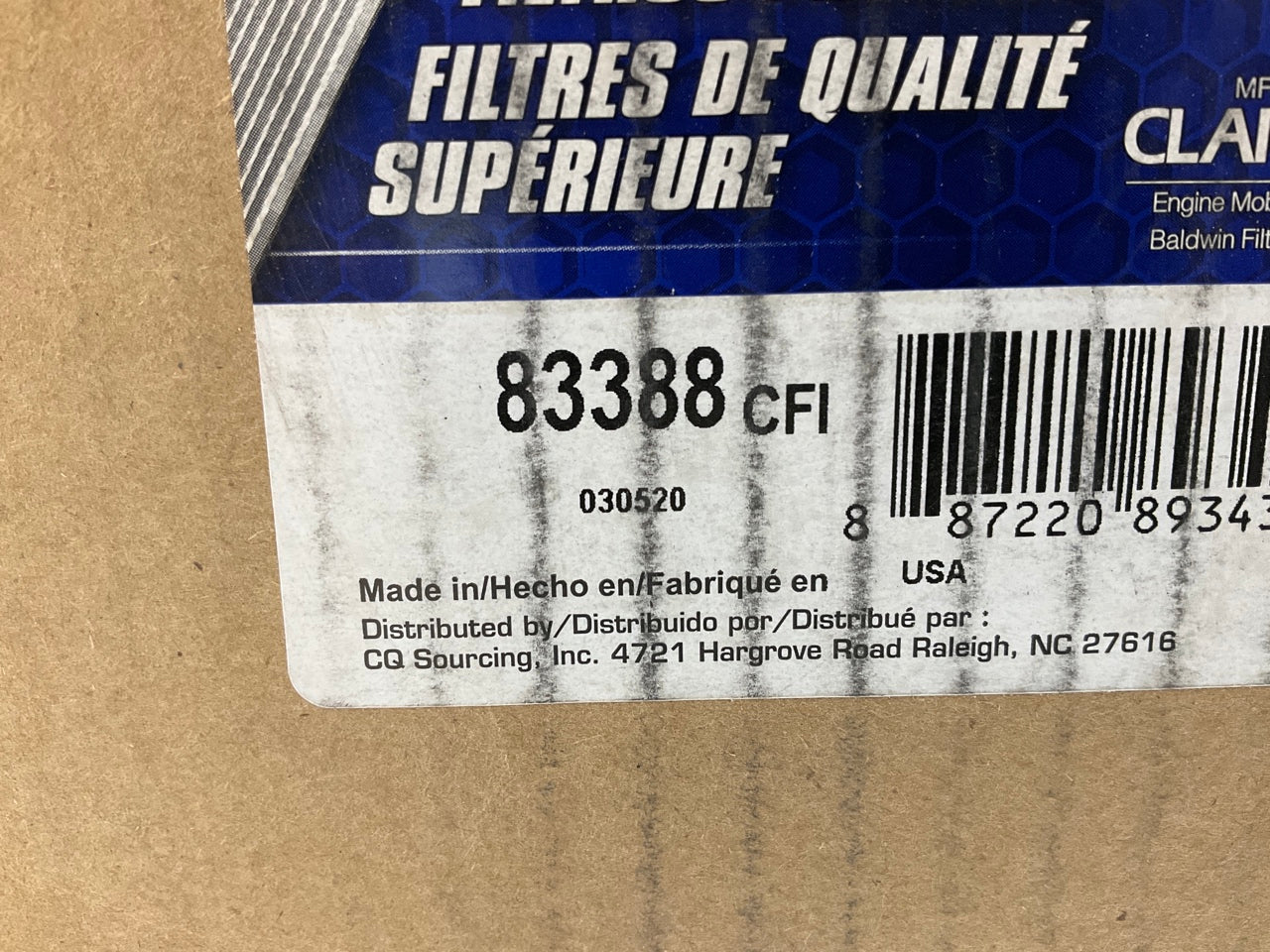 Carquest 83388 Air Filter Replaces: 49388 RS5455 9388 AF25710