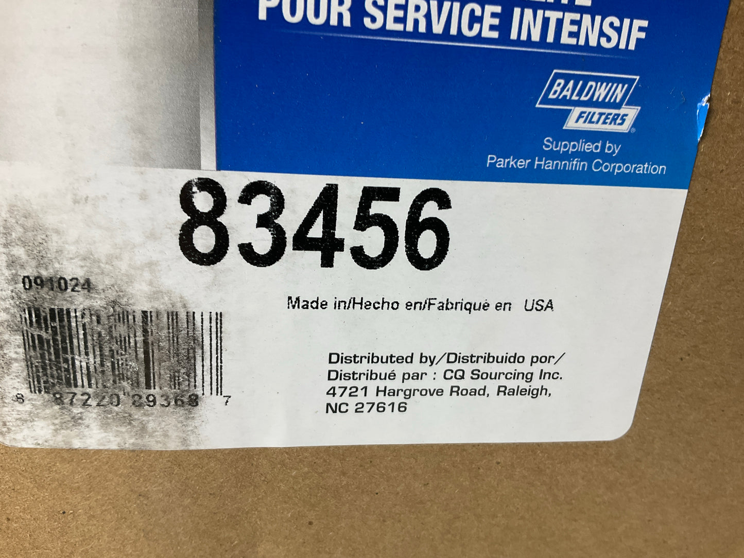 Carquest 83456 Air Filter Replaces CA10738 49456 P616056 LAF6116 AF27688 P616056