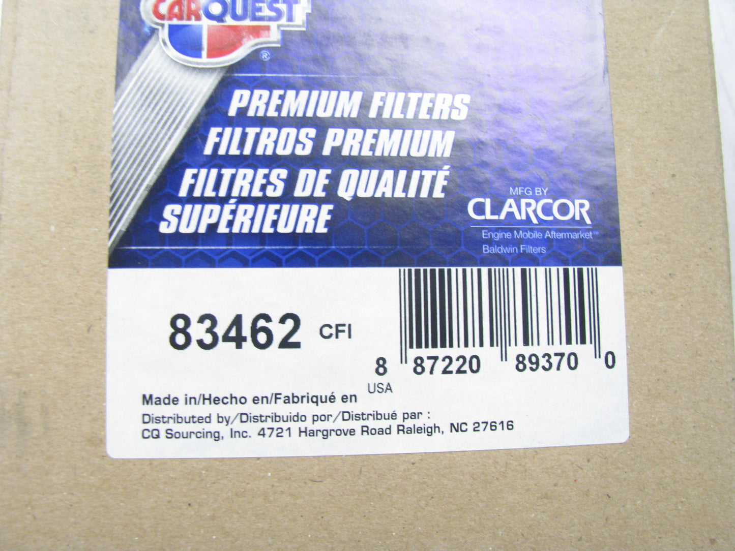 Carquest 83462 Outer Air Filter Use With 49463 Replaces 49462 LAF8749
