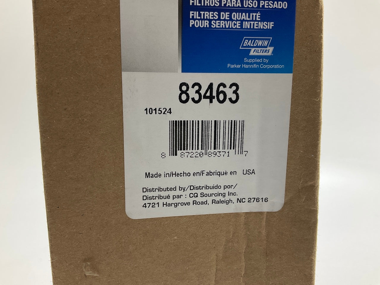 Carquest 83463 Inner Air Filter - 49463 LAF8750 - Use With 49462 Outer