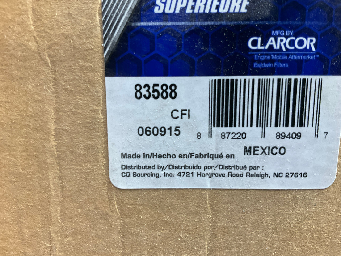 Carquest 83588 Inner Air Filter - Replaces Wix 49588, 6698058,  AF2518, AF26365