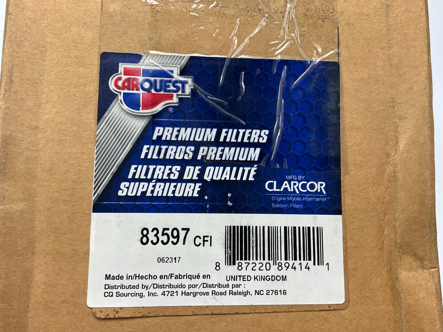 Carquest 83597 Inner Air Filter Replaces 49597 82008597 AF25499 PA3903